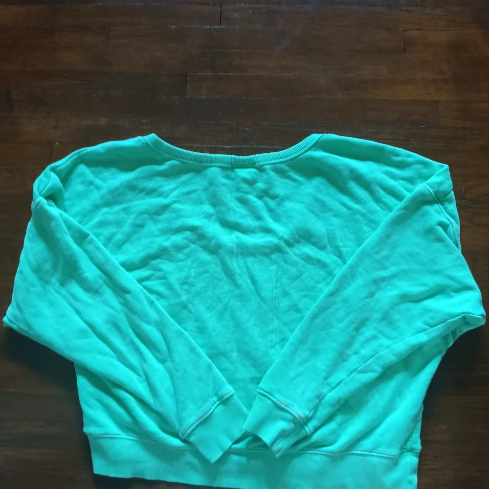 Universal Thread Crop Sweatshirt Neon Seafoam Green - Picture 2 of 4
